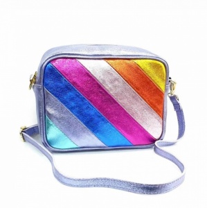 Leather Rainbow Bag - Lavender